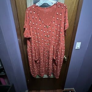 Dip Terracotta Floral Dress